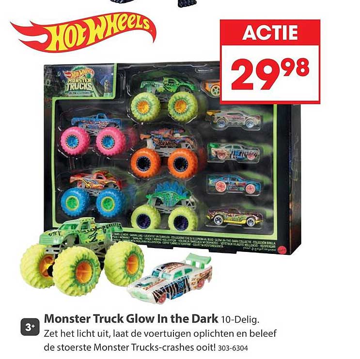 Monster Truck Glow In the Dark 10-Delig