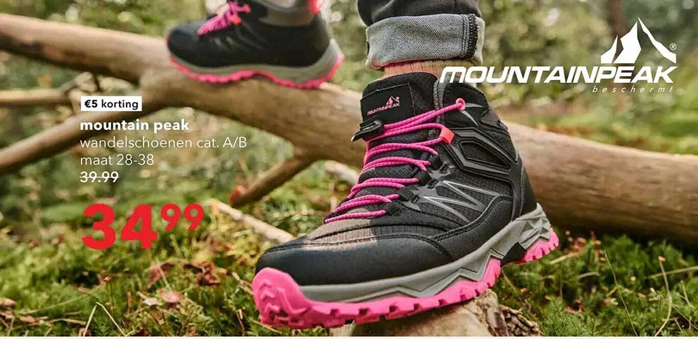 mountain peak wandelschoenen cat. A/B maat 28-38 €5 korting