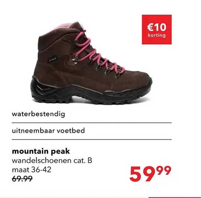 mountain peak wandelschoenen cat. B maat 36-42 €10 korting
