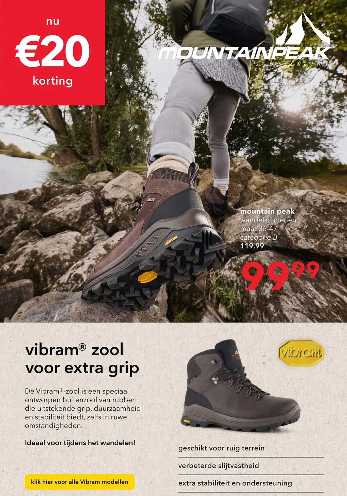 Mountain Peak wandelschoenen maat 36-47 categorie B