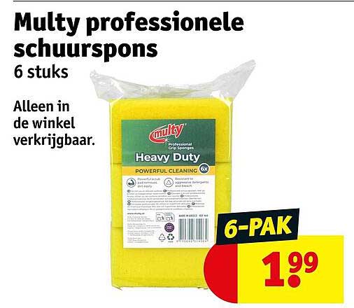 Multy professionele schuurspons 6 stuks 6-PAK