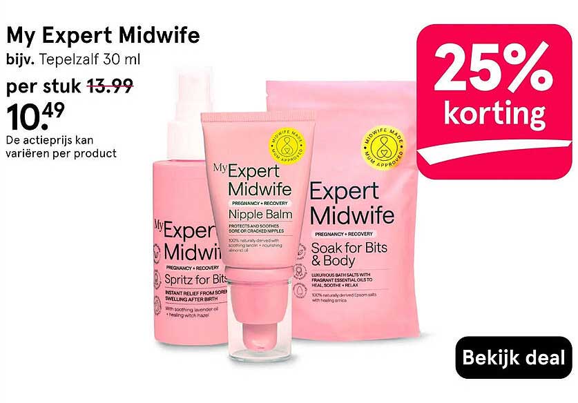 My Expert Midwife, biv. Tepelzalf 30 ml 25% korting