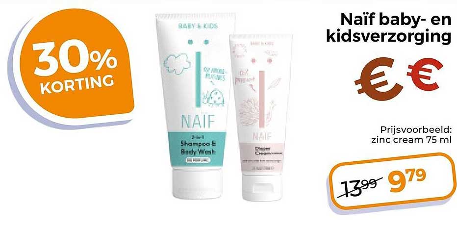 Naïf baby- en kinderverzorging 30% KORTING