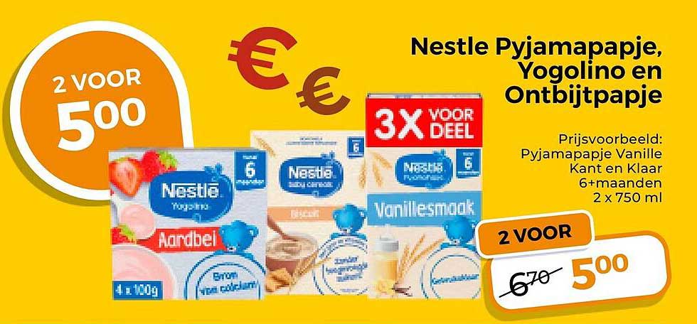 Nestle Pyjamapapje, Yogolino en Ontbijtpapje 2 voor 5,00