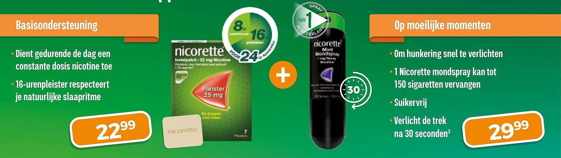 Nicorette InvisiPatch - 25 mg Nicotine + Nicorette Mint Mondspray