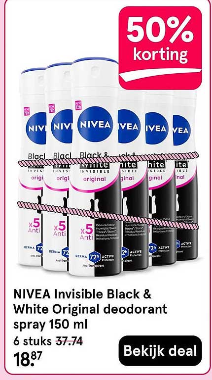 NIVEA Invisible Black & White Original deodorant spray 150 ml