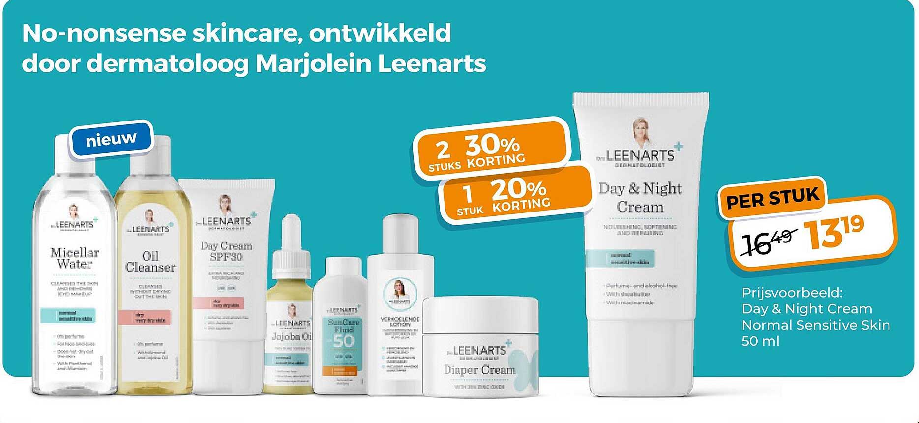 No-nonsense skincare, ontwikkeld door dermatoloog Marjolein Leenarts