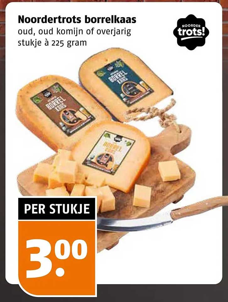 Noordertrots borrelkaas oud, oud komijn of overjarig stukje à 225 gram