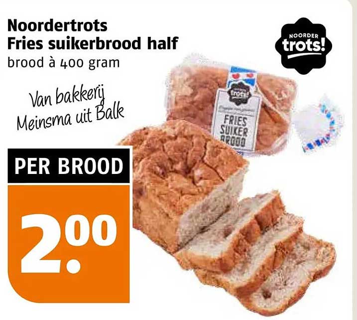 Noordertrots Fries suikerbrood half brood à 400 gram