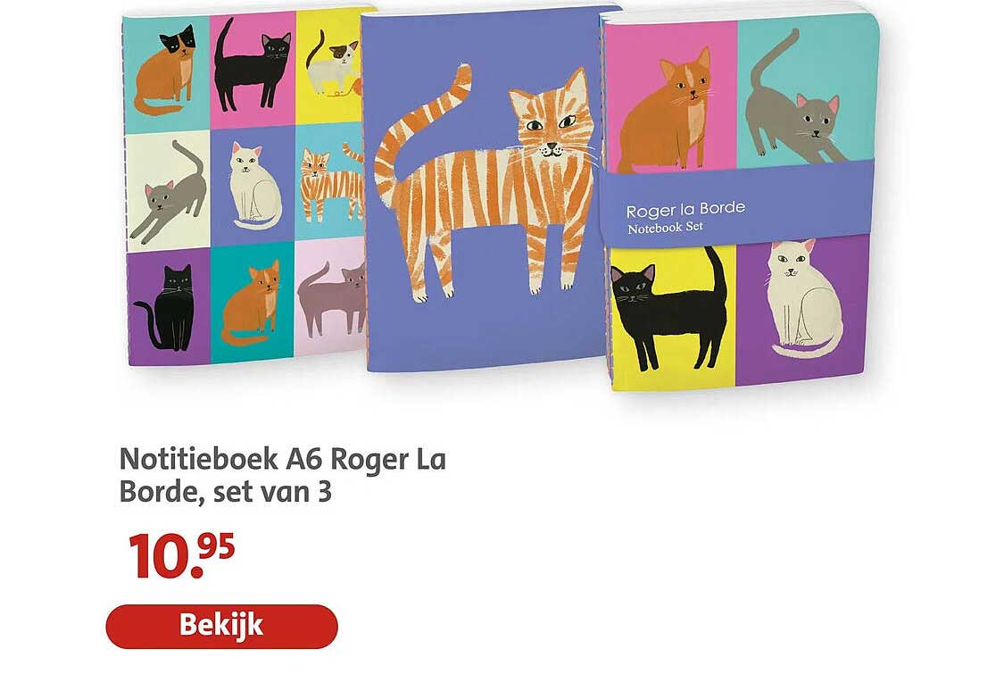 Notitieboek A6 Roger La Borde, set van 3