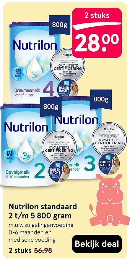 Nutrilon standaard 2 t/m 5 800 gram