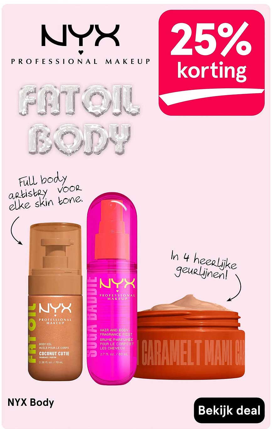 NYX Body 25% korting
