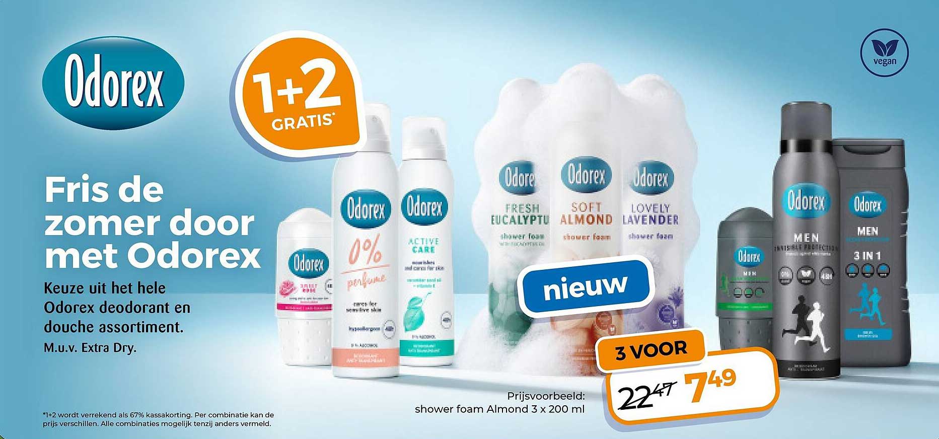 Odorex Fris de zomer door met Odorex 1+2 gratis