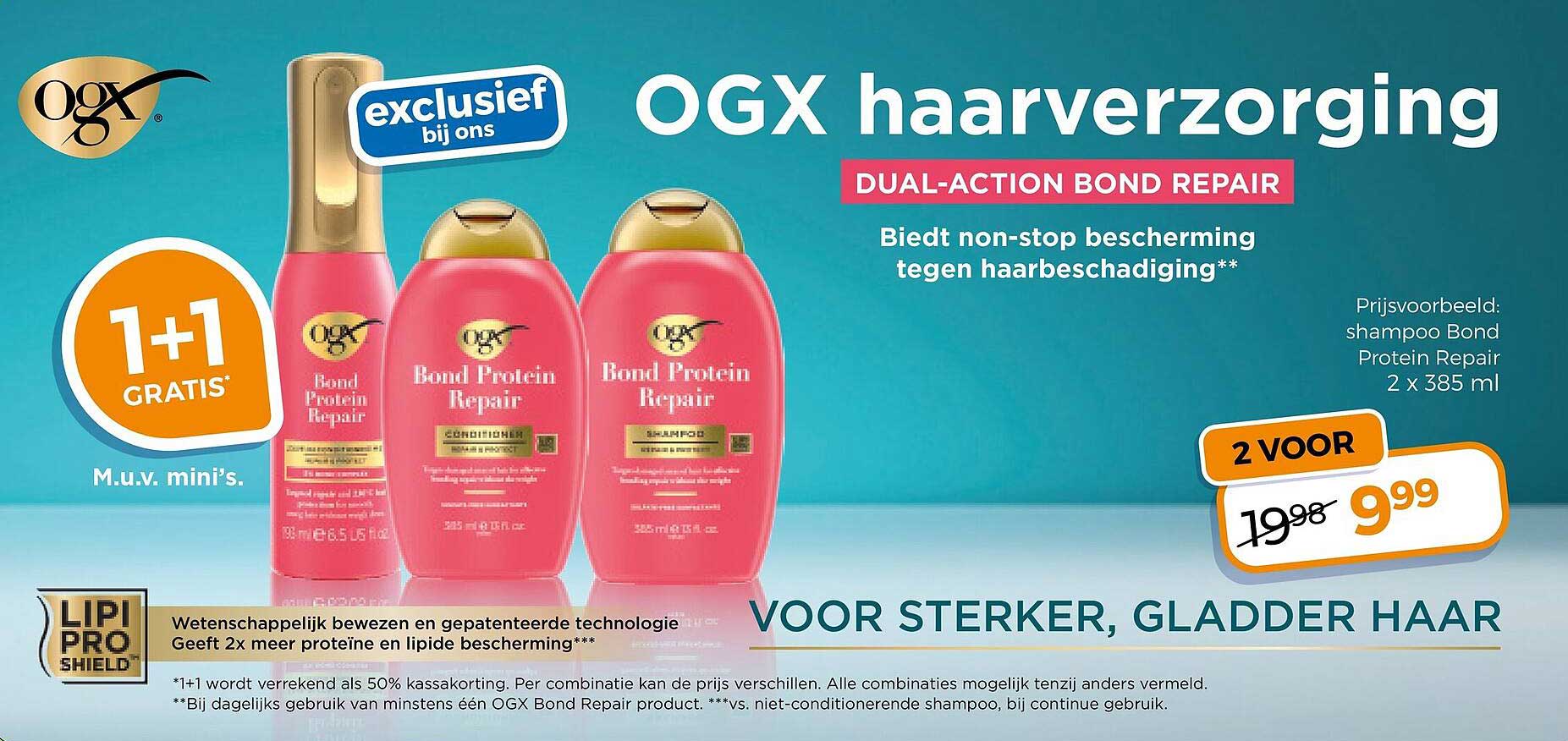 OGX haarverzorging 1+1 gratis