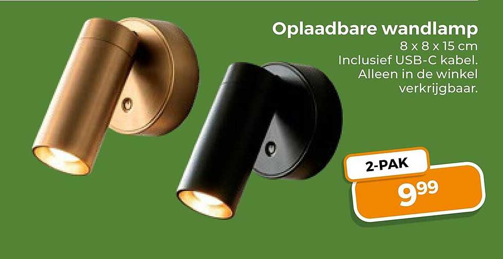 Oplaadbare wandlamp 2-PAK