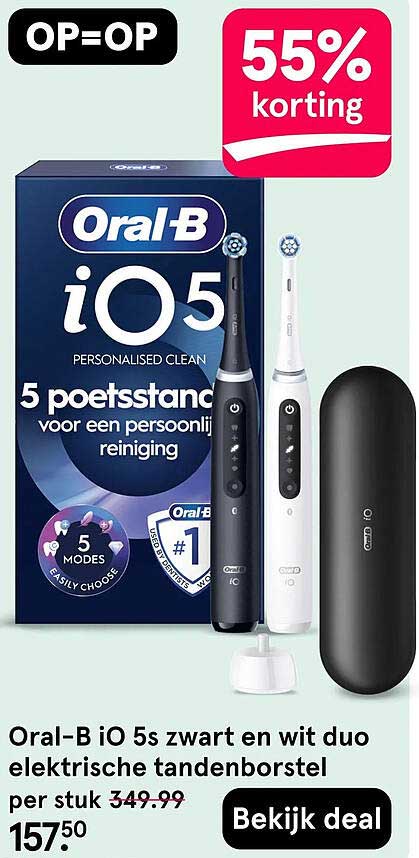 Oral-B iO 5s zwart en wit duo elektrische tandenborstel