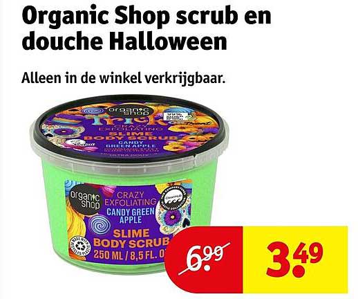 Organic Shop scrub en douche Halloween