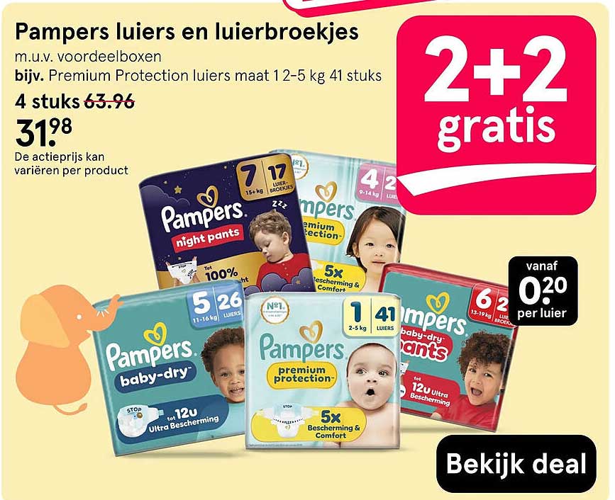 Pampers luiers en luierbroekjes 2+2 gratis
