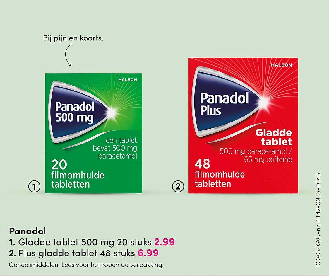 Panadol Gladde tablet 500 mg 20 stuks