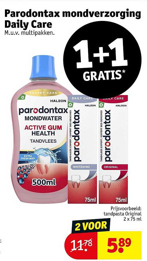 Parodontax mondverzorging Daily Care M.u.v. multipakken. 1+1 GRATIS*