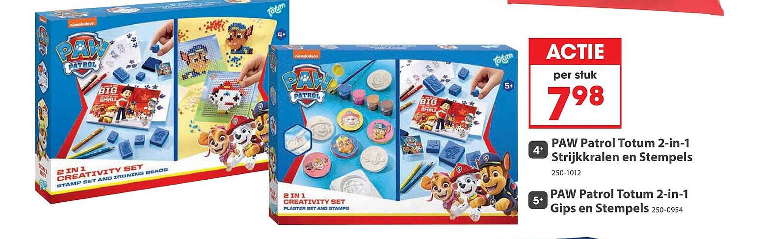 PAW Patrol Totum 2-in-1 Strijkkralen en Stempels