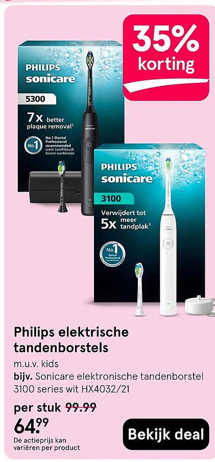 Philips elektrische tandenborstels 35% korting