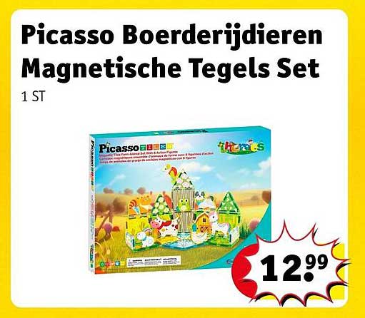 Picasso Boerderijdieren Magnetische Tegels Set