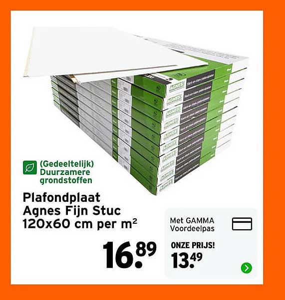 Plafondplaat Agnes Fijn Stuc 120x60 cm per m²