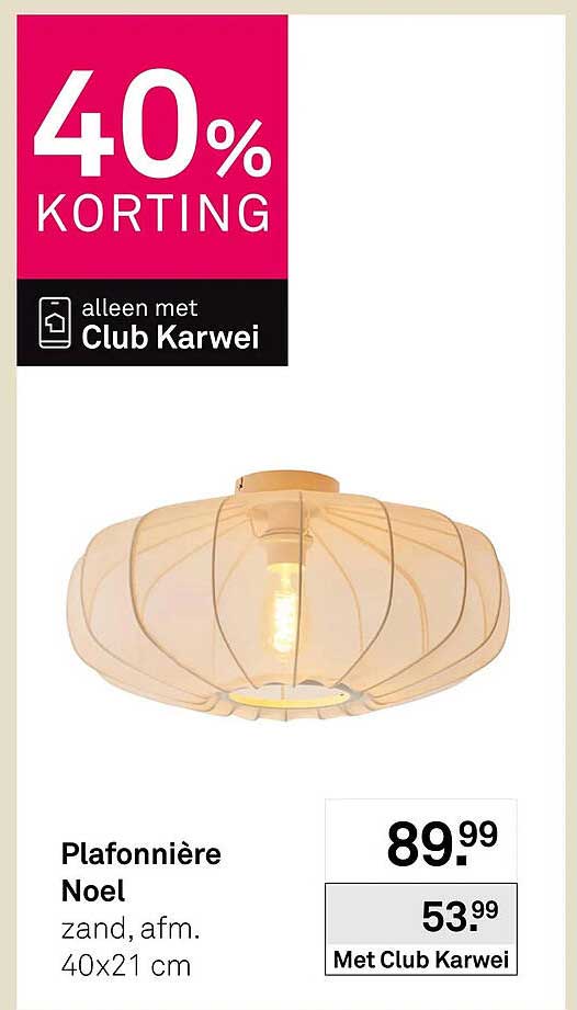 Plafonnière Noel 40% KORTING