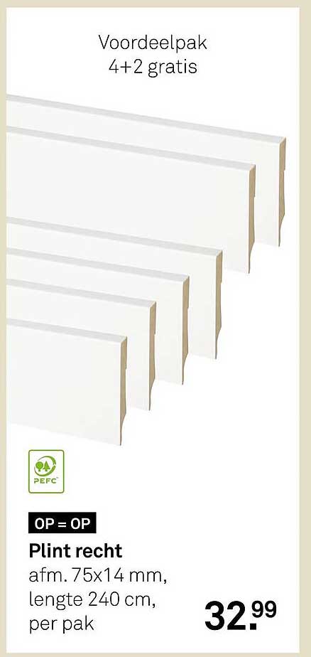 Plint recht voordeelpak 4+2 gratis