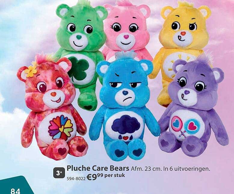 Pluche Care Bears Afm. 23 cm. In 6 uitvoeringen.