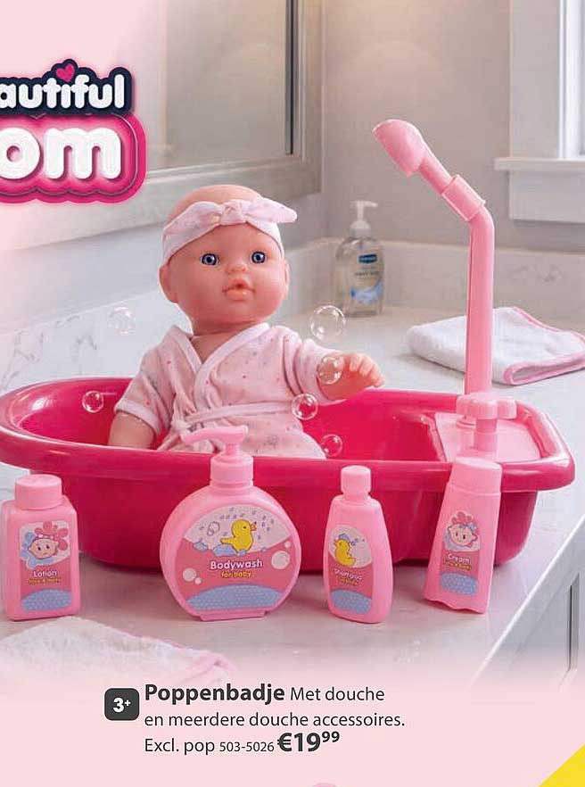 Poppenbadje Met douche en meerdere douche accessoires