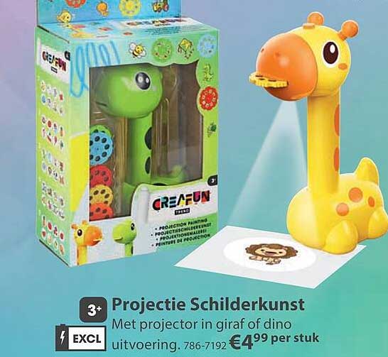 Projectie Schilderkunst Met projector in giraf of dino uitvoering. 786-7192