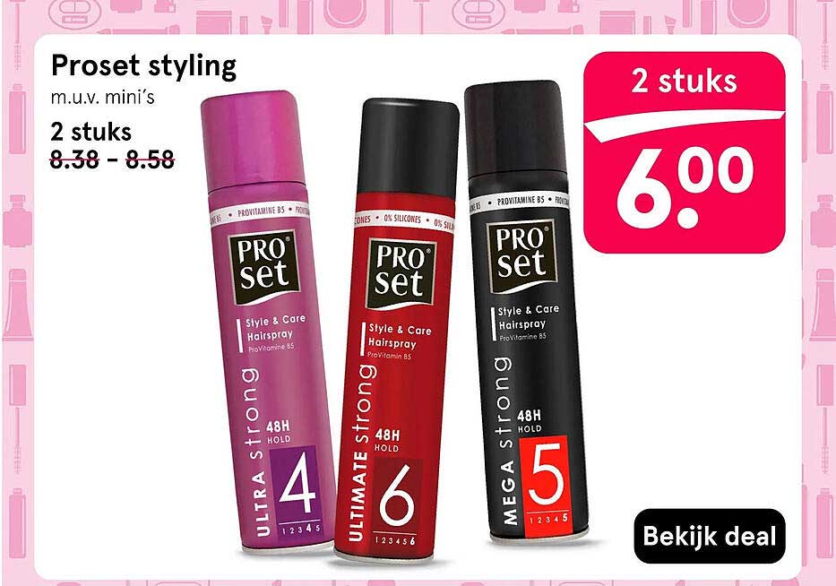 Proset styling m.u.v. mini's 2 stuks