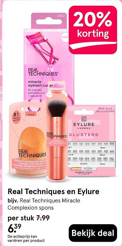 Real Techniques en Eylure bijv. Real Techniques Miracle Complexion spons