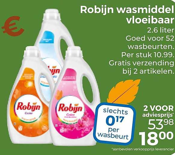 Robijn wasmiddel vloeibaar 2.6 liter