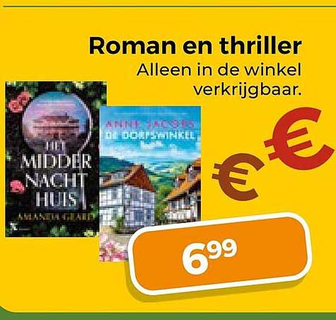 Roman en thriller Alleen in de winkel verkrijgbaar.