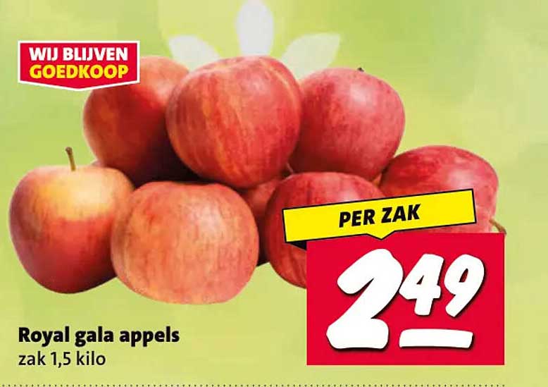 Royal gala appels zak 1,5 kilo