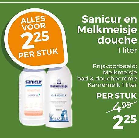 Sanicur en Melkmeisje douche 1 liter