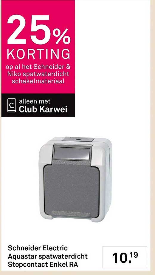 Schneider Electric Aquastar spatwaterdicht Stopcontact Enkel RA