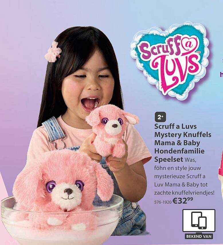 Scruff a Luvs Mystery Knuffels Mama & Baby Hondenfamilie Speelset