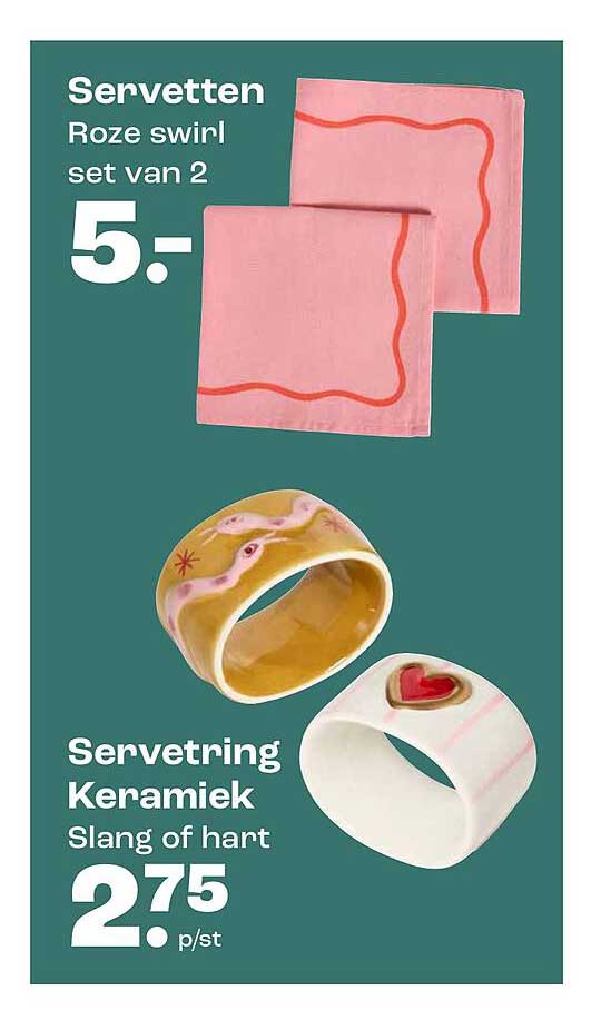Servetten Roze swirl set van 2