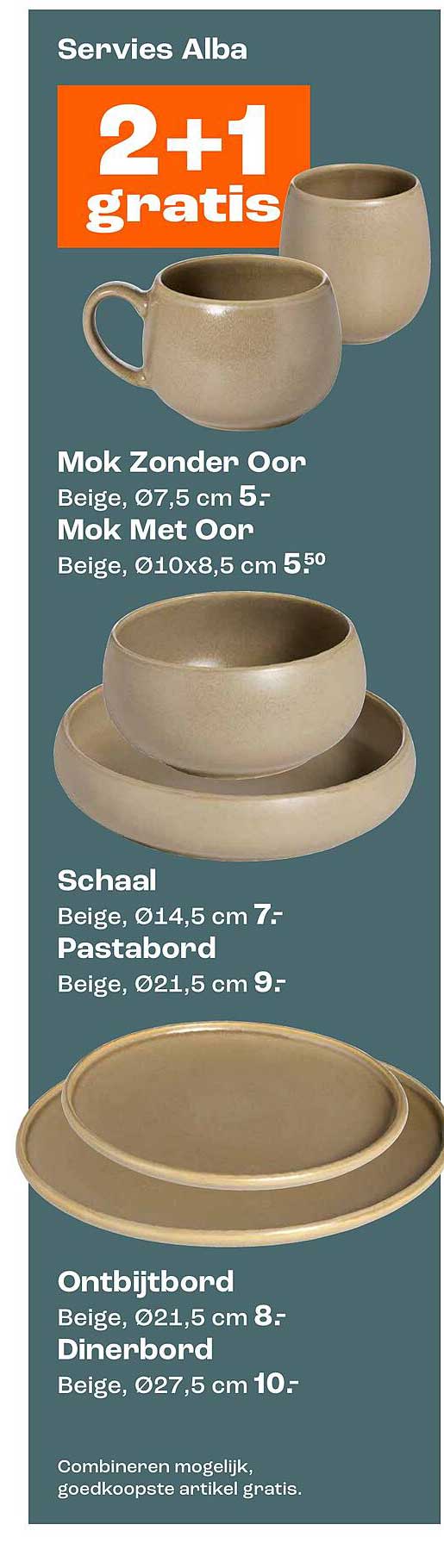 Servies Alba 2+1 gratis