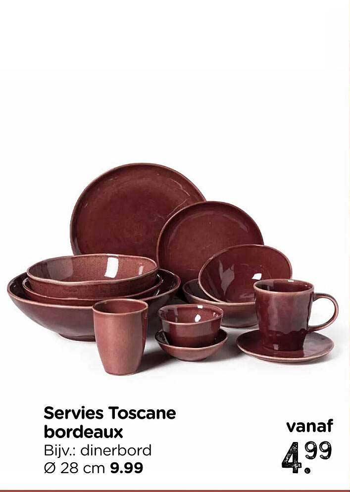 Servies Toscane bordeaux Bijv.: dinerbord Ø 28 cm