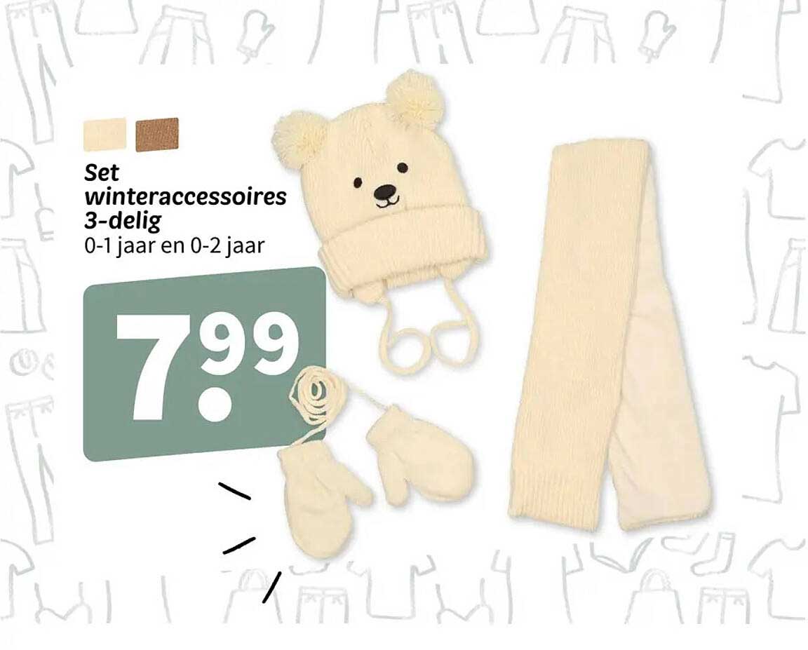 Set winteraccessoires 3-delig 0-1 jaar en 0-2 jaar