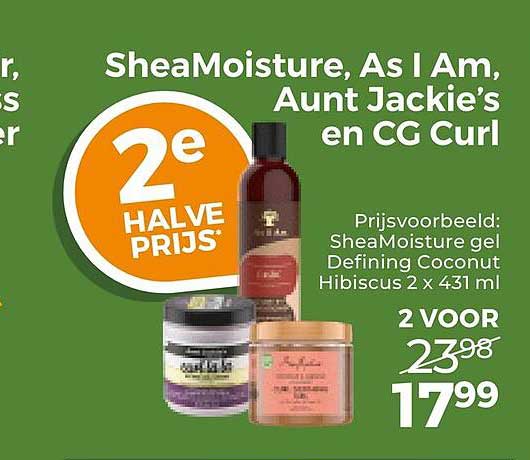SheaMoisture, As I Am, Aunt Jackie's en CG Curl 2e halve prijs