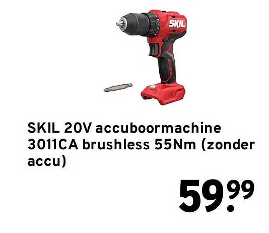 SKIL 20V accuboormachine 3011CA brushless 55Nm (zonder accu)