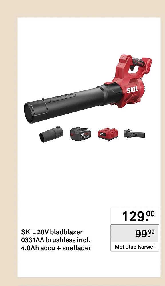 SKIL 20V bladblazer 0331AA brushless incl. 4,0Ah accu + snellader