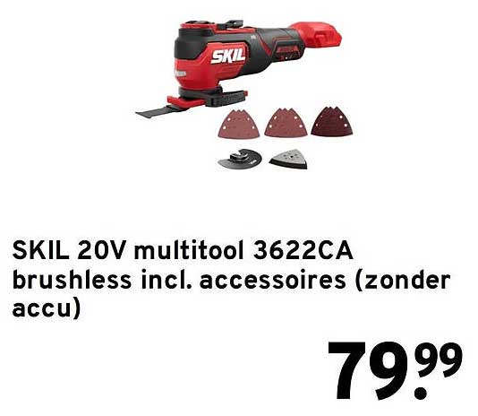 SKIL 20V multitool 3622CA brushless incl. accessoires (zonder accu)
