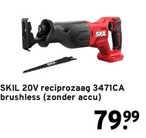 SKIL 20V reciprozaag 3471CA brushless (zonder accu)